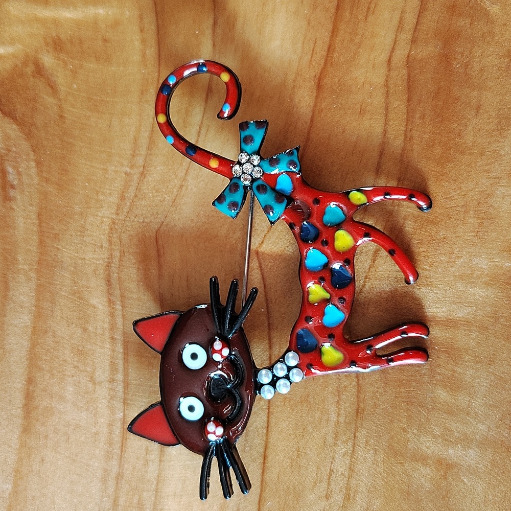 Fancied up Cat brooch